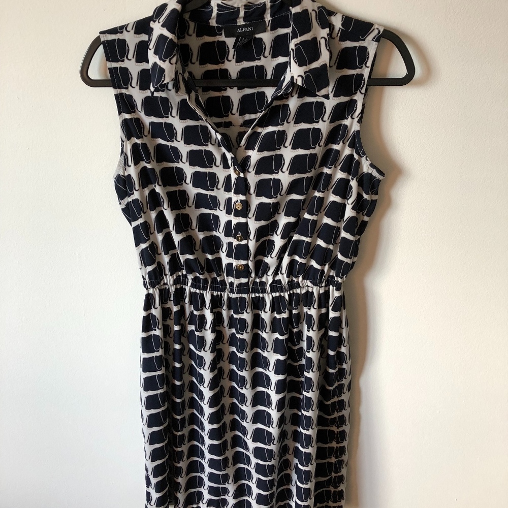 Blue and white tank dress